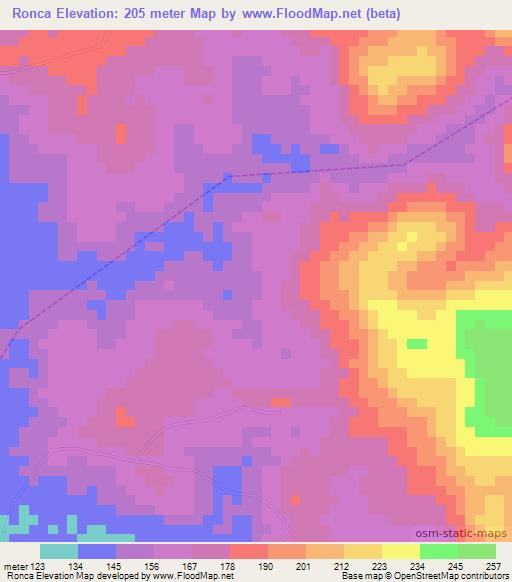 Ronca,Brazil Elevation Map