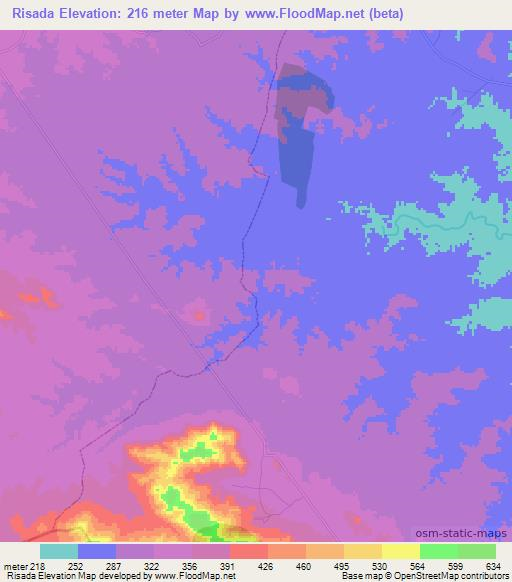 Risada,Brazil Elevation Map