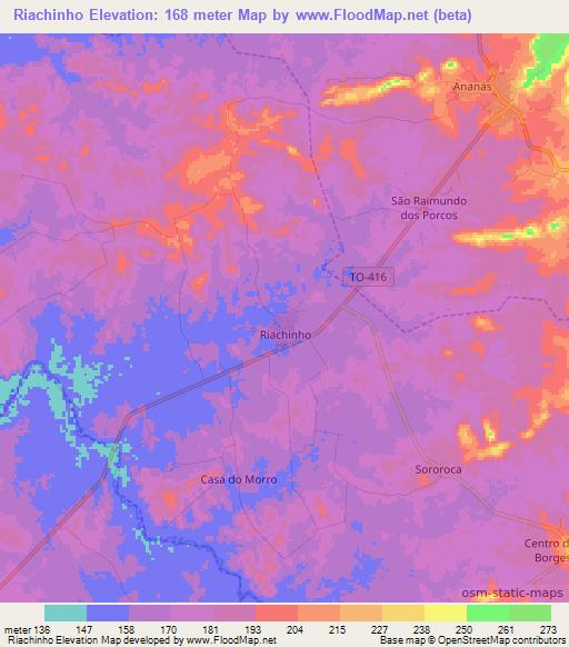 Riachinho,Brazil Elevation Map