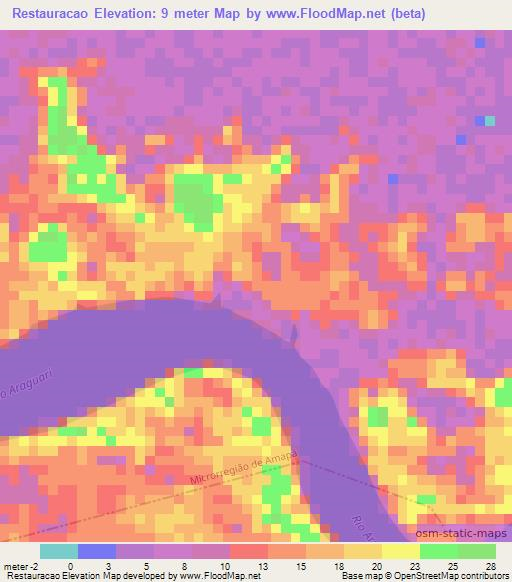 Restauracao,Brazil Elevation Map