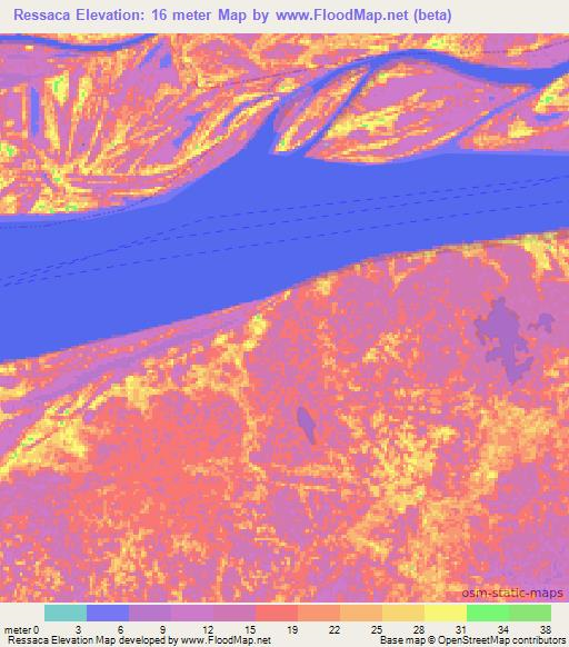 Ressaca,Brazil Elevation Map