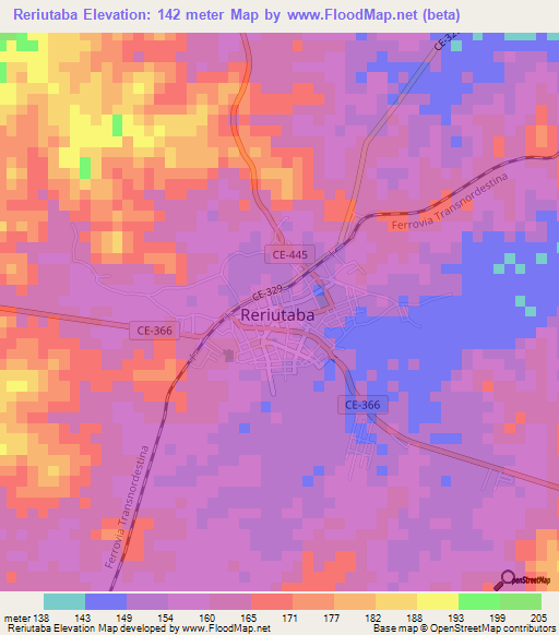 Reriutaba,Brazil Elevation Map