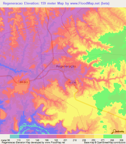 Regeneracao,Brazil Elevation Map