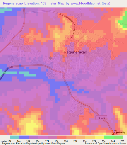 Regeneracao,Brazil Elevation Map