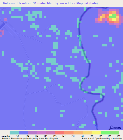 Reforma,Brazil Elevation Map