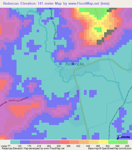 Redencao,Brazil Elevation Map