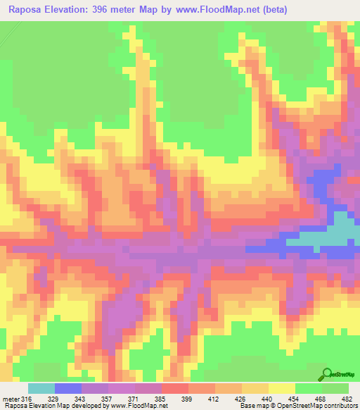 Raposa,Brazil Elevation Map