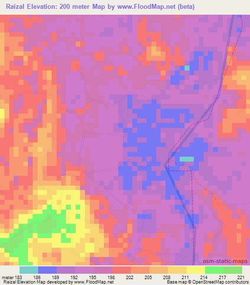 Raizal,Brazil Elevation Map