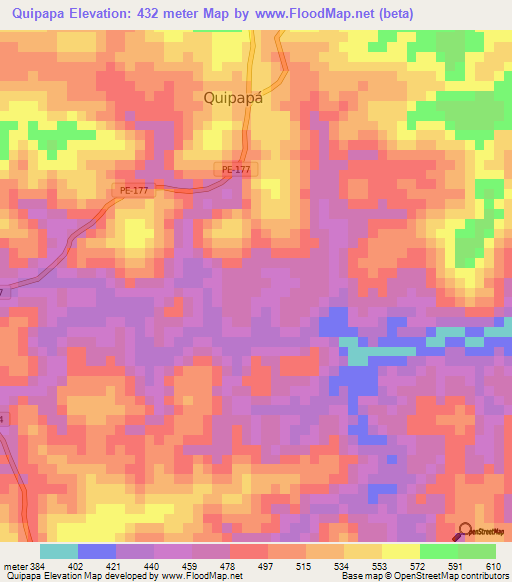 Quipapa,Brazil Elevation Map