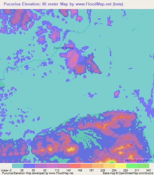 Pucuriua,Brazil Elevation Map