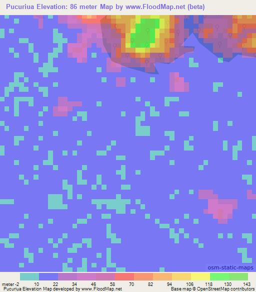 Pucuriua,Brazil Elevation Map