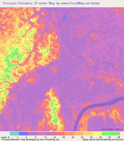 Procopio,Brazil Elevation Map