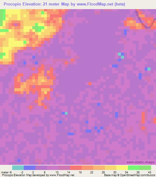 Procopio,Brazil Elevation Map