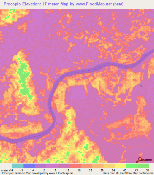 Procopio,Brazil Elevation Map