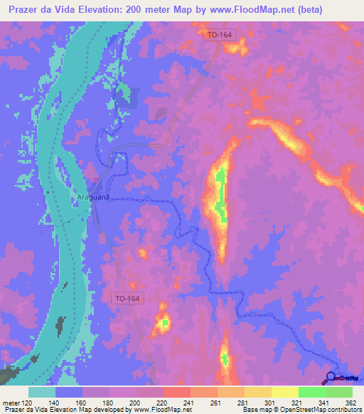 Prazer da Vida,Brazil Elevation Map