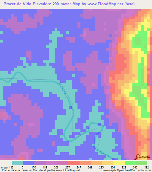 Prazer da Vida,Brazil Elevation Map