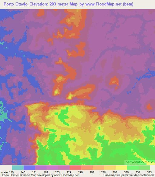 Porto Otavio,Brazil Elevation Map