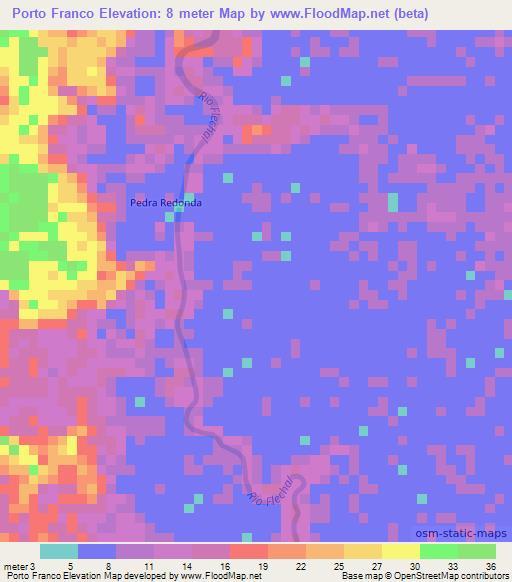 Porto Franco,Brazil Elevation Map