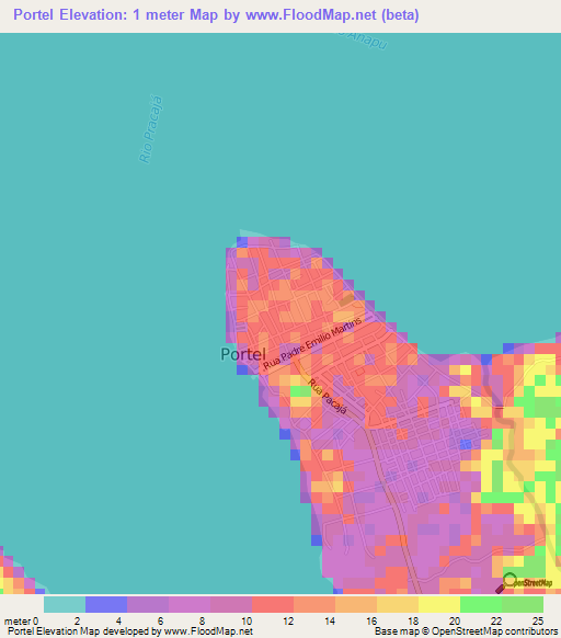 Portel,Brazil Elevation Map