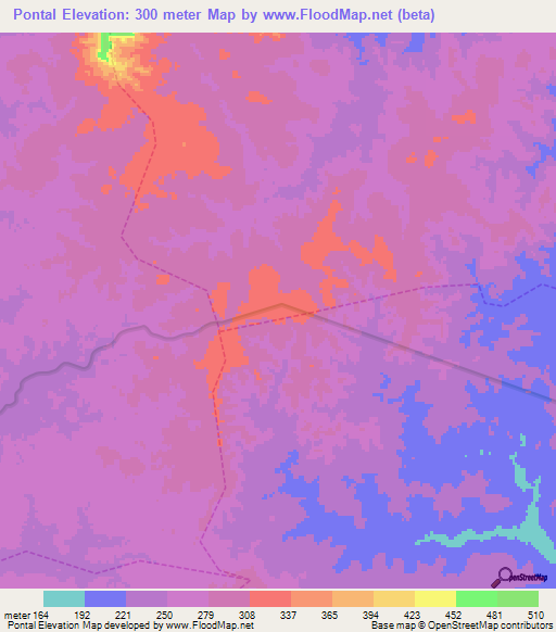 Pontal,Brazil Elevation Map