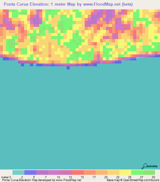 Ponta Curua,Brazil Elevation Map