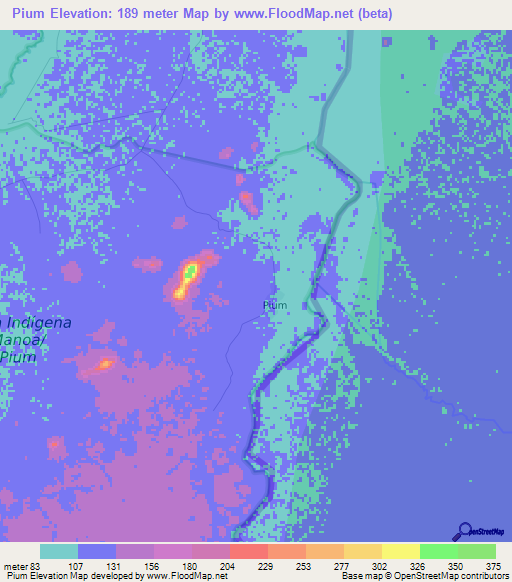 Pium,Brazil Elevation Map