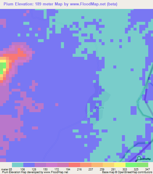 Pium,Brazil Elevation Map