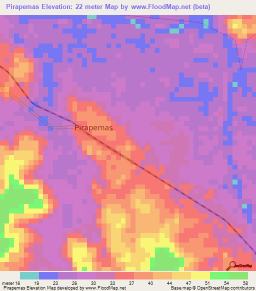 Pirapemas,Brazil Elevation Map