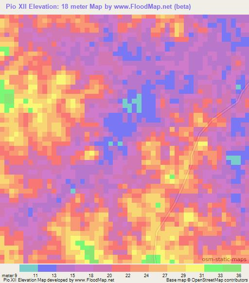 Pio XII,Brazil Elevation Map