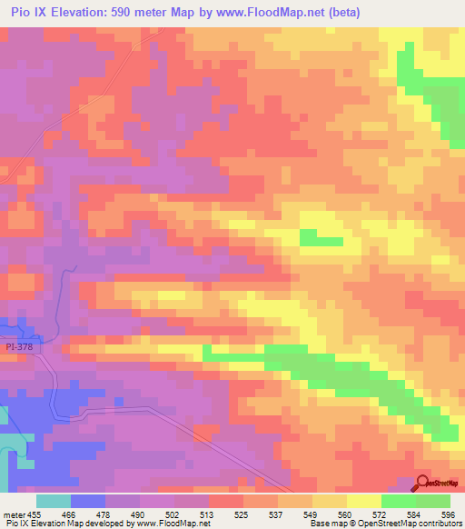 Pio IX,Brazil Elevation Map