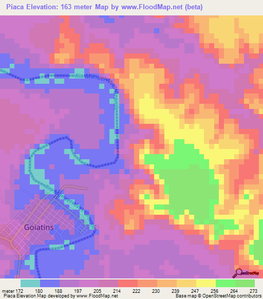 Piaca,Brazil Elevation Map