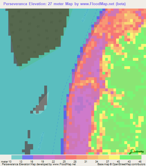 Perseveranca,Brazil Elevation Map