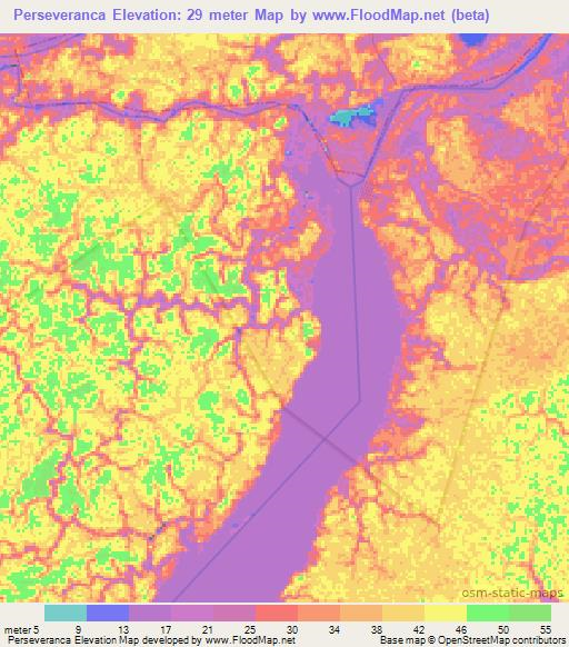 Perseveranca,Brazil Elevation Map