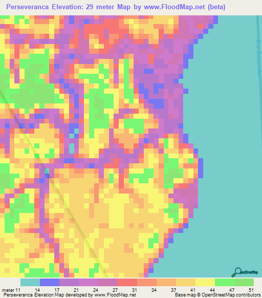 Perseveranca,Brazil Elevation Map