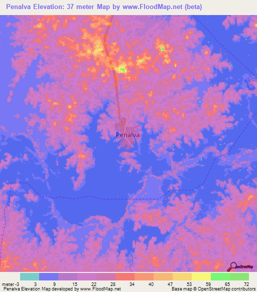 Penalva,Brazil Elevation Map