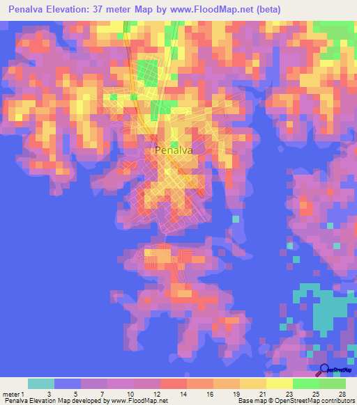 Penalva,Brazil Elevation Map