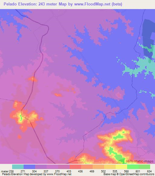 Pelado,Brazil Elevation Map