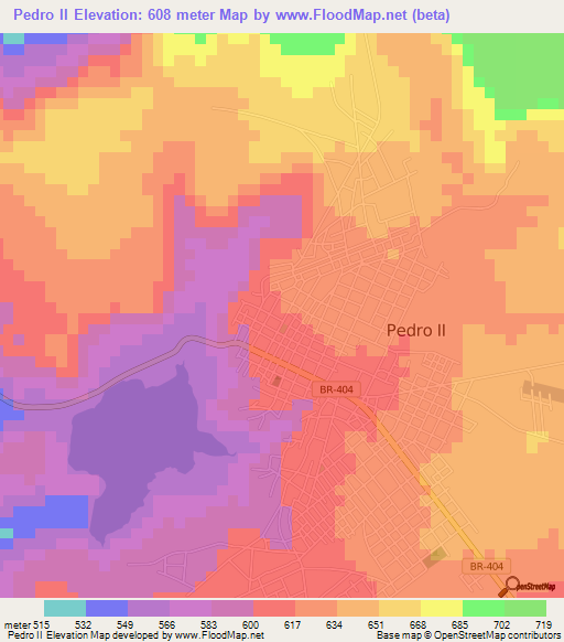 Pedro II,Brazil Elevation Map