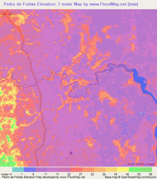 Pedro de Freitas,Brazil Elevation Map