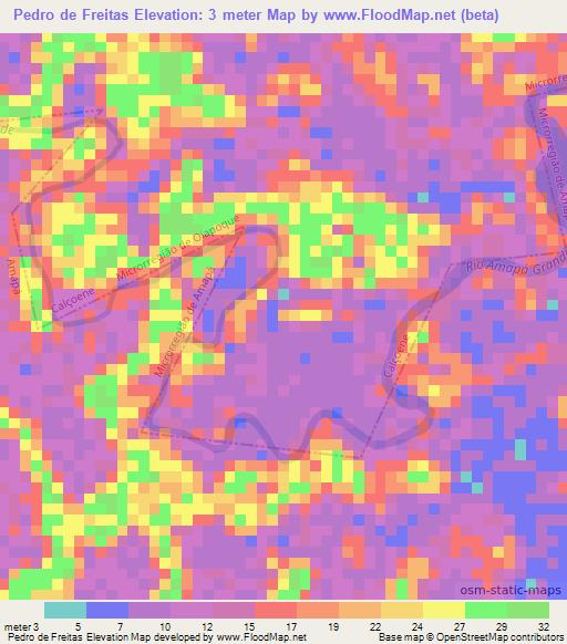 Pedro de Freitas,Brazil Elevation Map