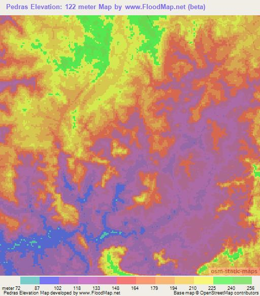 Pedras,Brazil Elevation Map