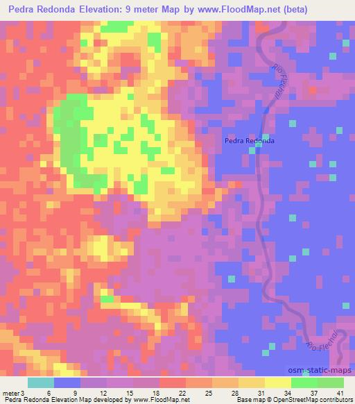 Pedra Redonda,Brazil Elevation Map