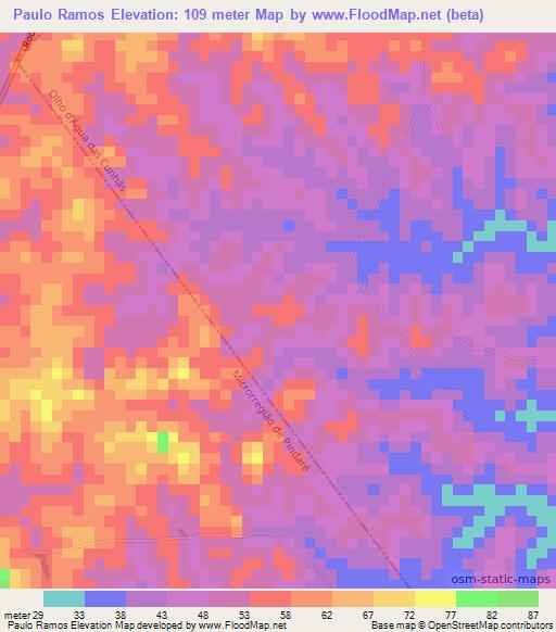 Paulo Ramos,Brazil Elevation Map