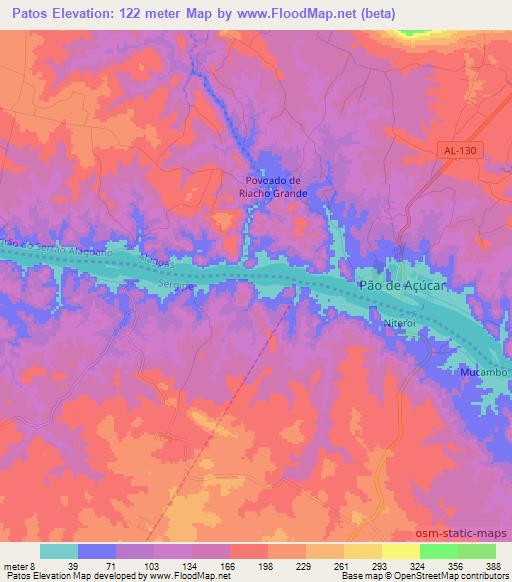 Patos,Brazil Elevation Map