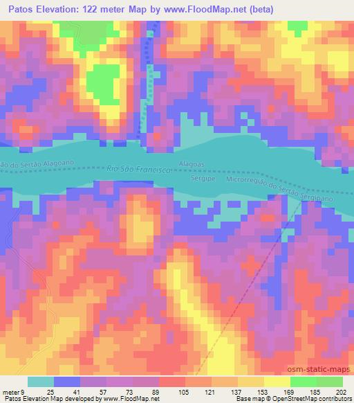 Patos,Brazil Elevation Map