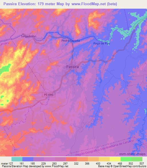 Passira,Brazil Elevation Map