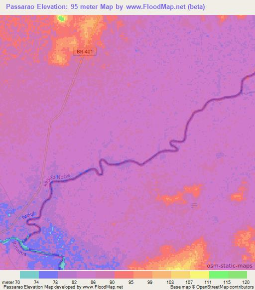 Passarao,Brazil Elevation Map