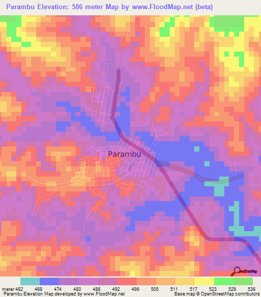 Parambu,Brazil Elevation Map