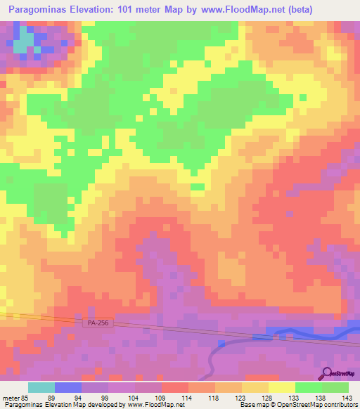 Paragominas,Brazil Elevation Map