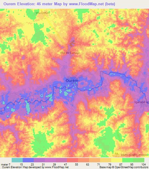 Ourem,Brazil Elevation Map